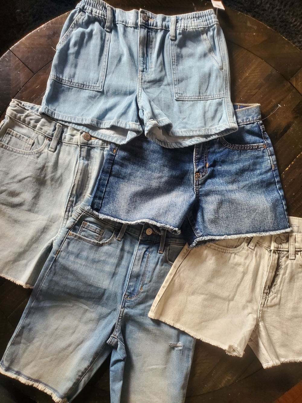 Old Navy Light Blue Denim Kids Shorts 5 Pack - Mixed Washes